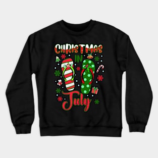 Christmas in July Flip Flops Summer Vacation Gift For Boys Girls Kids Crewneck Sweatshirt